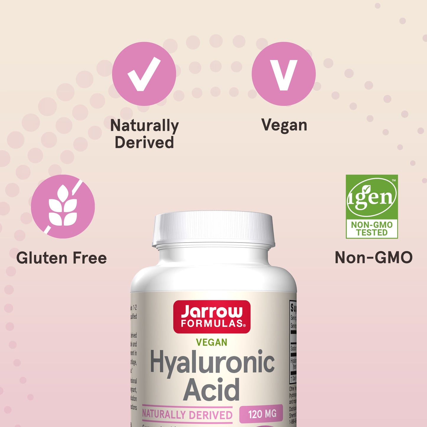 Jarrow Formulas, Hyaluronic Acid, 120 Veggie Caps UPC 790011290247 | HiLife Vitamins