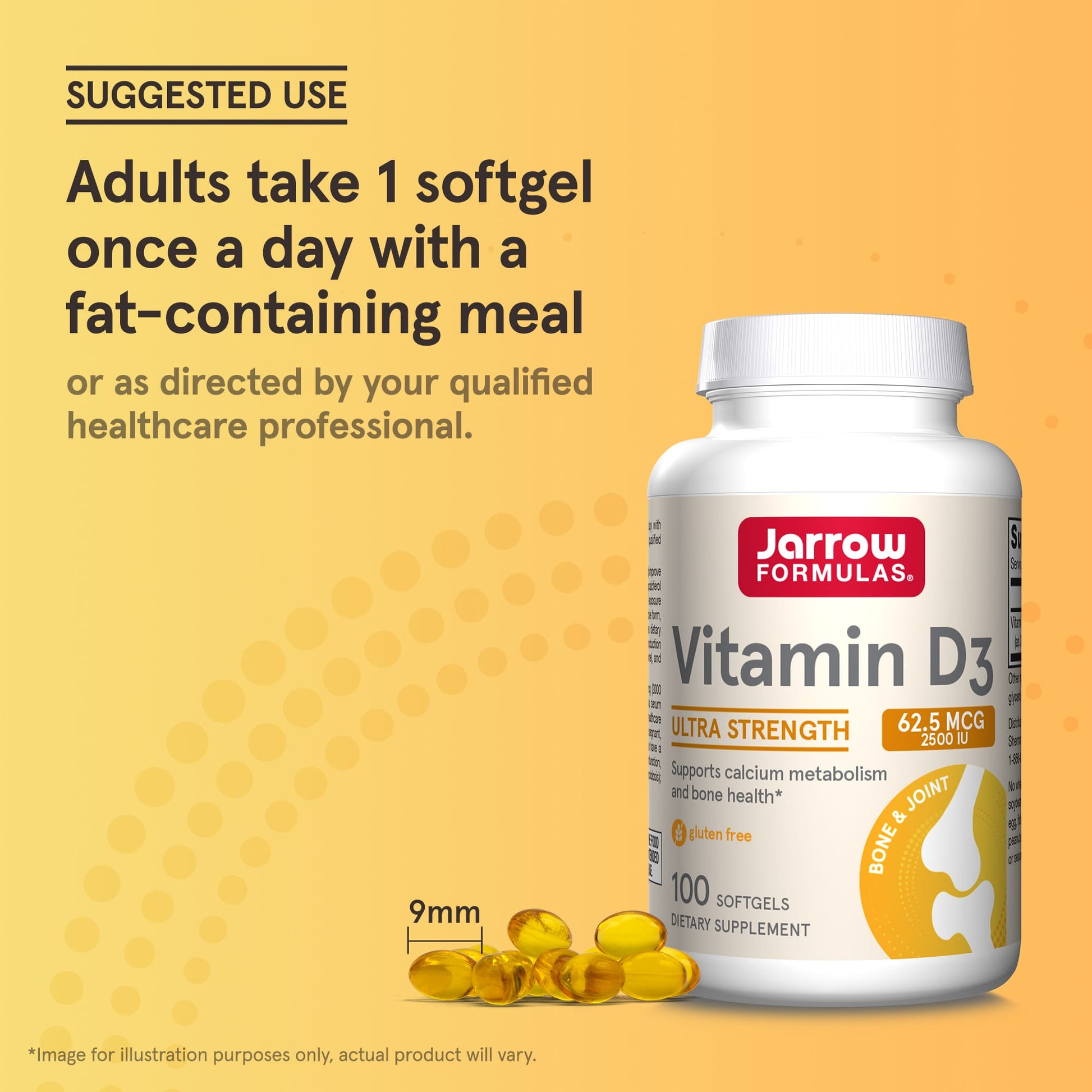 Jarrow Formulas, Vitamin D3, Cholecalciferol, 62.5 mcg (, 100 Softgels UPC 790011290421 | HiLife Vitamins