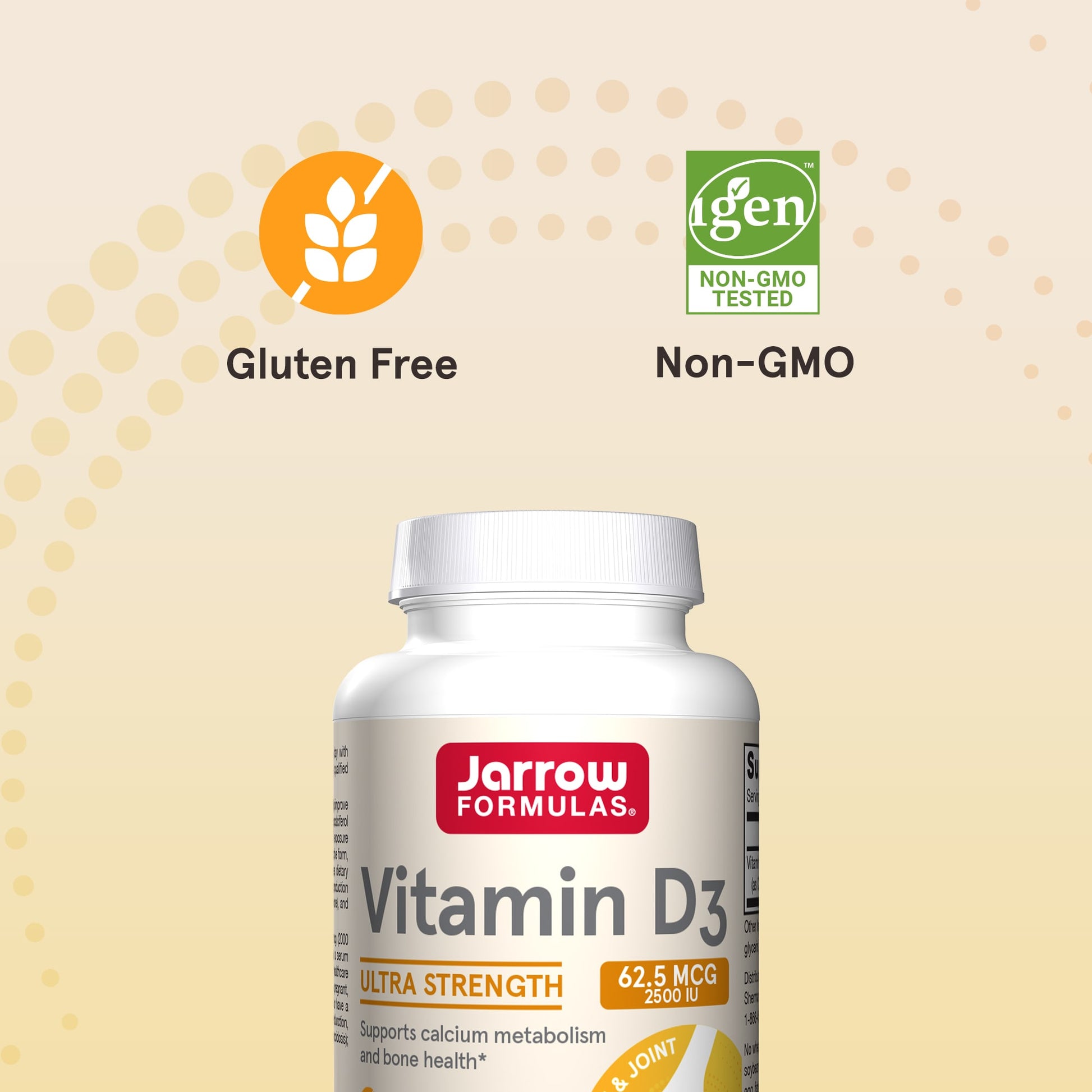 Jarrow Formulas, Vitamin D3, Cholecalciferol, 62.5 mcg (, 100 Softgels UPC 790011290421 | HiLife Vitamins