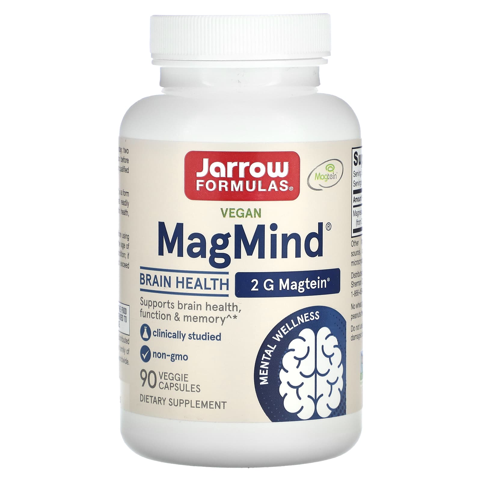Jarrow Formulas, MagMind, 90 Capsules UPC 790011290629 | HiLife Vitamins