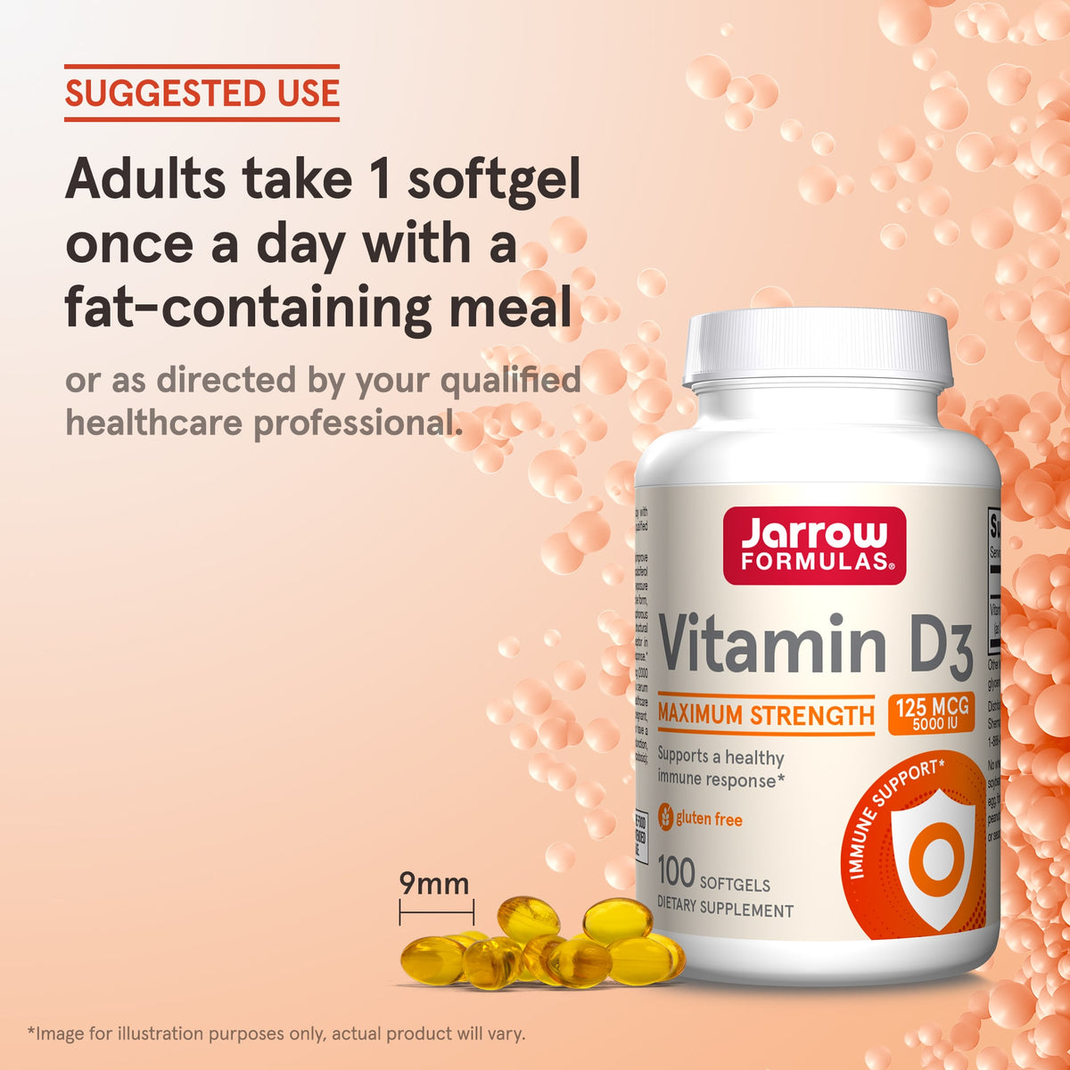 Jarrow Formulas, Vitamin D3, Cholecalciferol, 125 mcg (5, 100 Softgels UPC 790011300052 | Hilife Vitamins