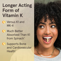 Jarrow Formulas, MK-7, Vitamin K2 as MK-7, 90 mcg, 120 Softgels UPC 790011300076 | HiLife Vitamins