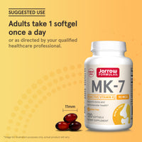 Jarrow Formulas, MK-7, Vitamin K2 as MK-7, 90 mcg, 120 Softgels UPC 790011300076 | HiLife Vitamins