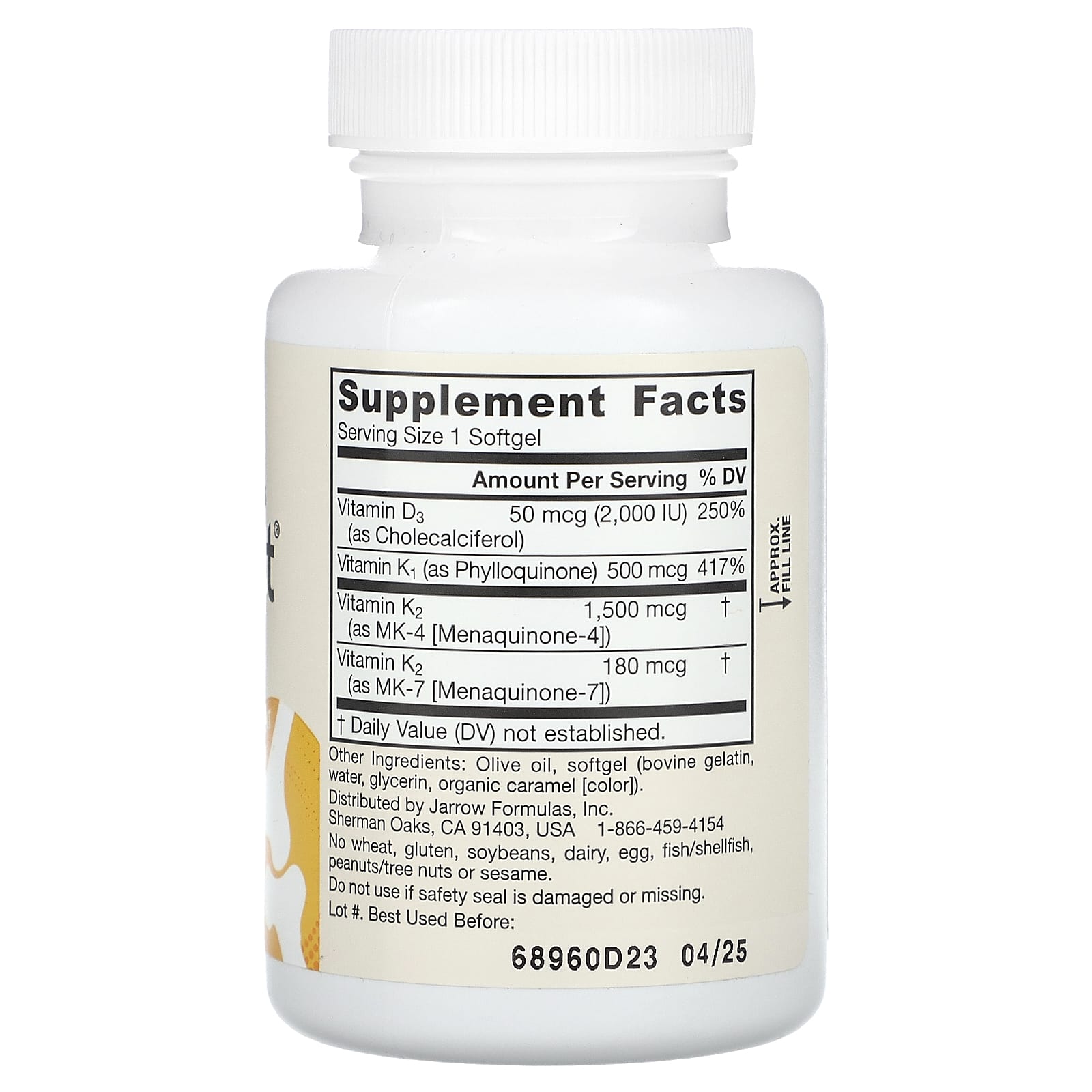Jarrow Formulas, K-Right, 60 Softgels UPC 790011300090 | HiLife Vitamins