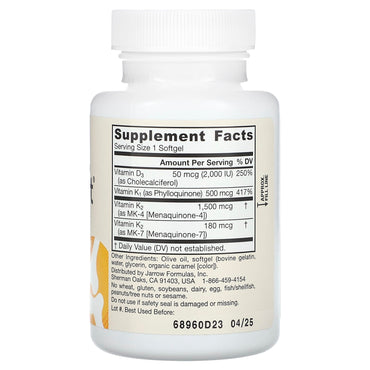 Jarrow Formulas, K-Right, 60 Softgels UPC 790011300090 | HiLife Vitamins