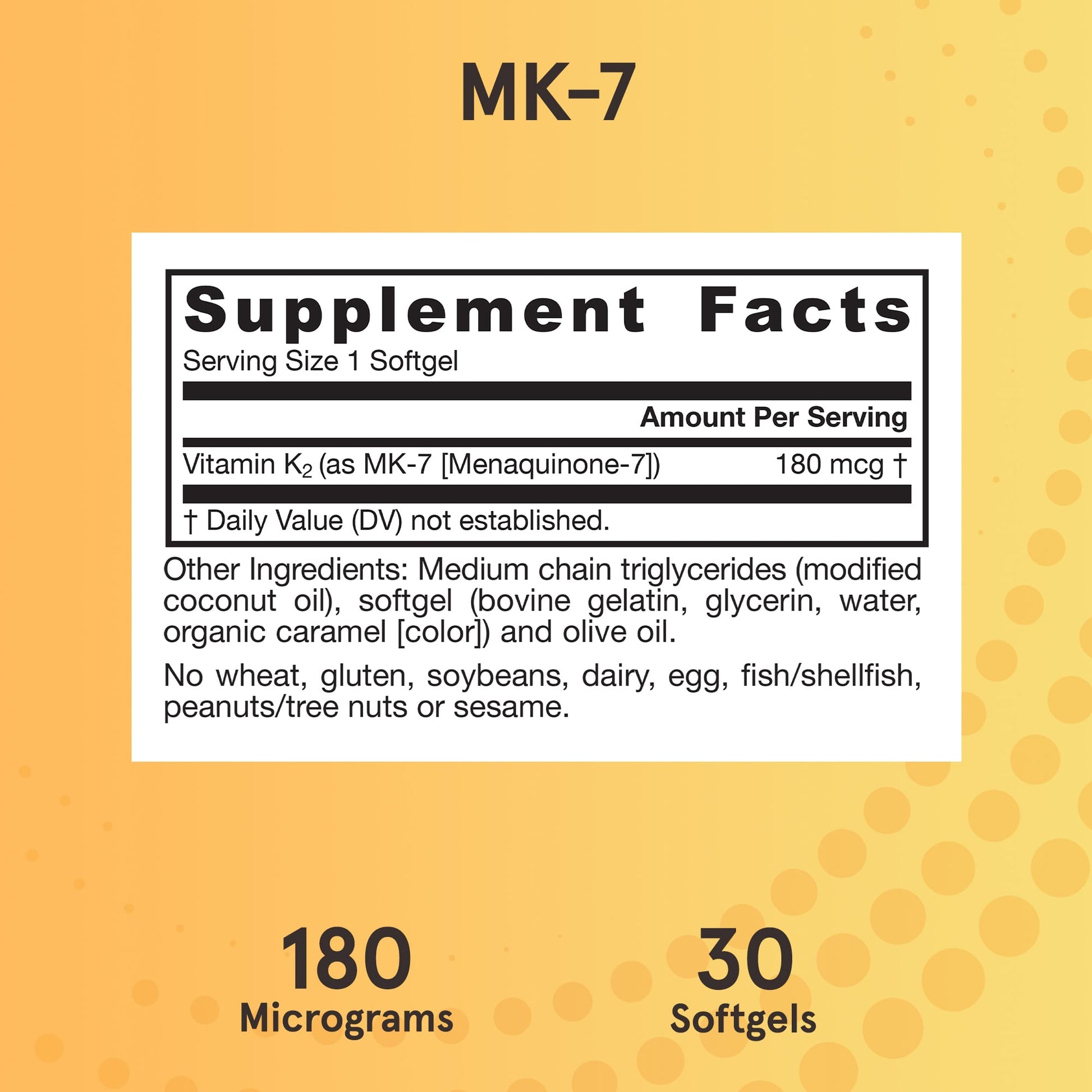 Jarrow Formulas, MK-7, Most Active Form of Vitamin K2, 1, 30 Softgels UPC 790011300120 | HiLife Vitamins