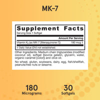 Jarrow Formulas, MK-7, Most Active Form of Vitamin K2, 1, 30 Softgels UPC 790011300120 | HiLife Vitamins