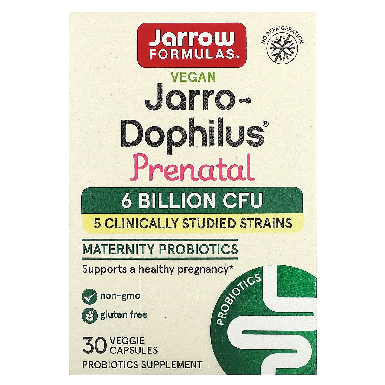 Jarrow, Jarro-Dophilus, Prenatal, 6 Billion CFU, 30 Delayed Release Veggie Caps UPC 790011030751 | HiLife Vitamins