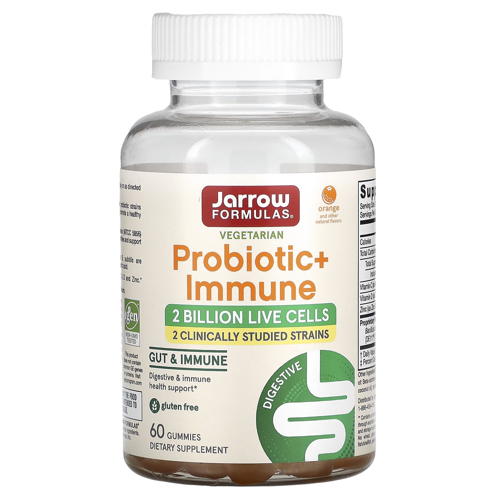 Jarrow, Probiotic+ Immune, 1 BILLION ORGANISMS, 60 Gummies UPC 790011037118 | HiLife Vitamins