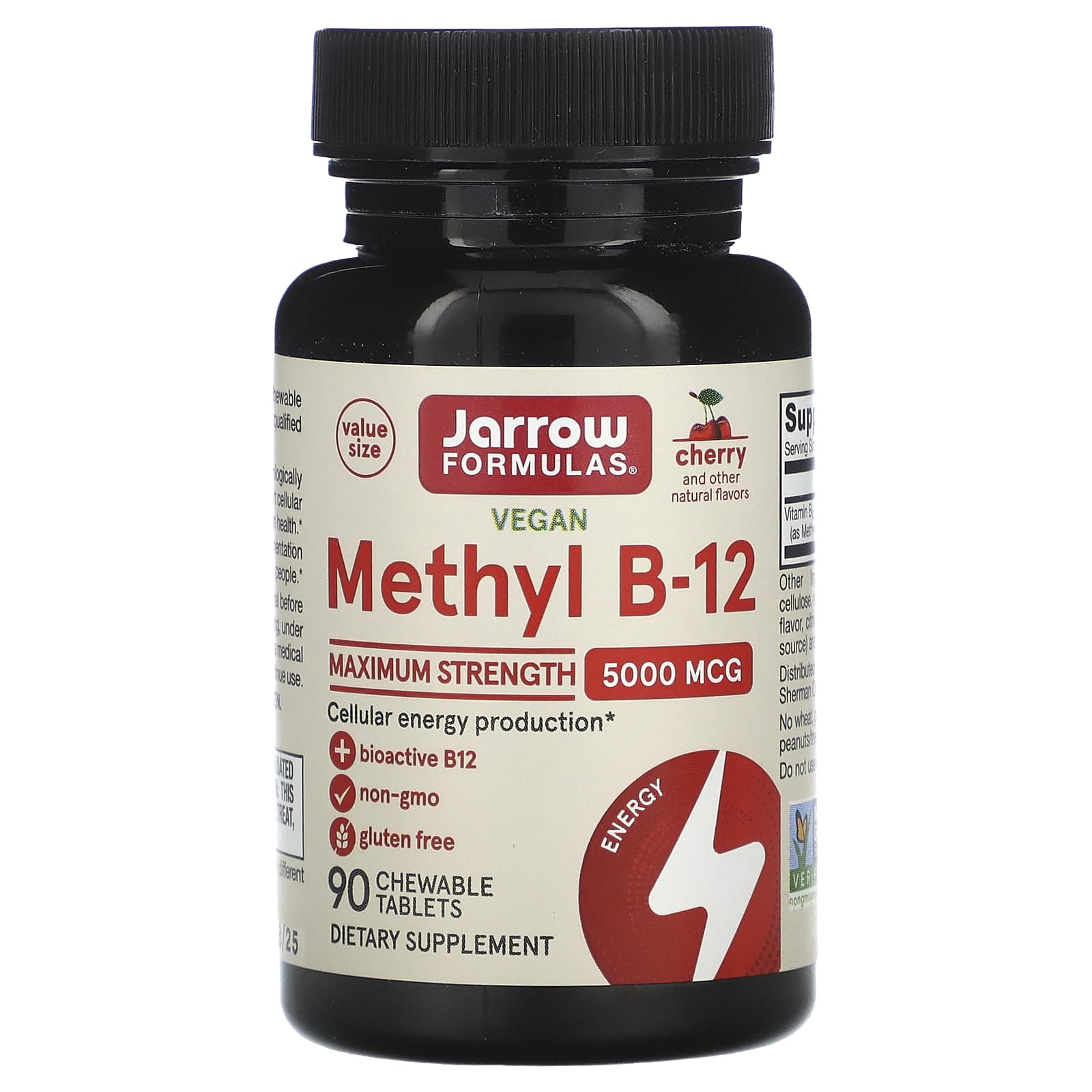 Jarrow, Methyl B12, Methylcobalamin 5000 Mcg, 90 Lozenges UPC 790011180289 | HiLife Vitamins