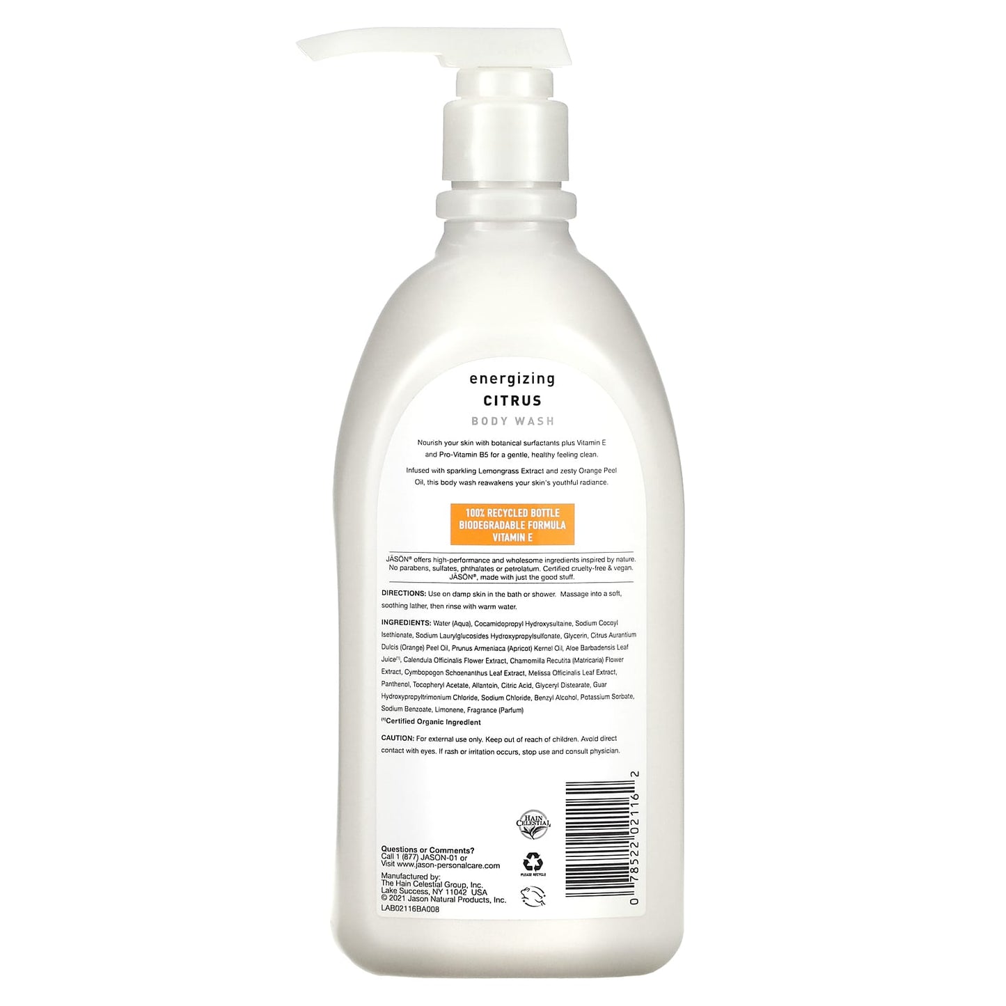 Jason, Satin Shower Body Wash Citrus, 30 Oz UPC 078522021162 | Hilife Vitamins