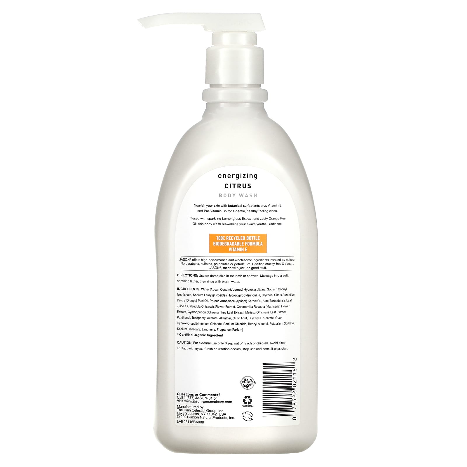 Jason, Satin Shower Body Wash Citrus, 30 Oz UPC 078522021162 | Hilife Vitamins