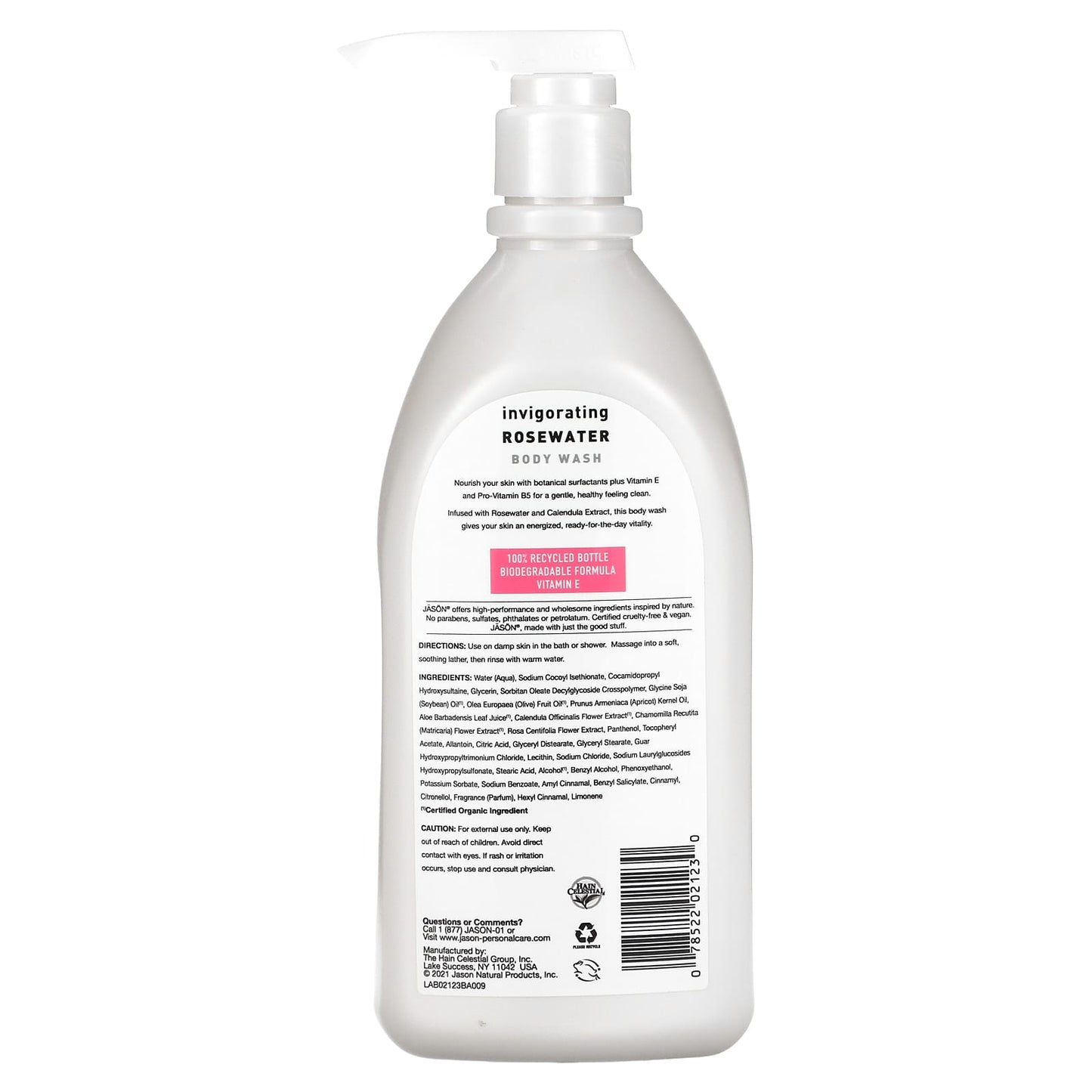 Jason, Satin Body Wash Glycerine Rose, 30 Oz UPC 078522021230 | HiLife Vitamins