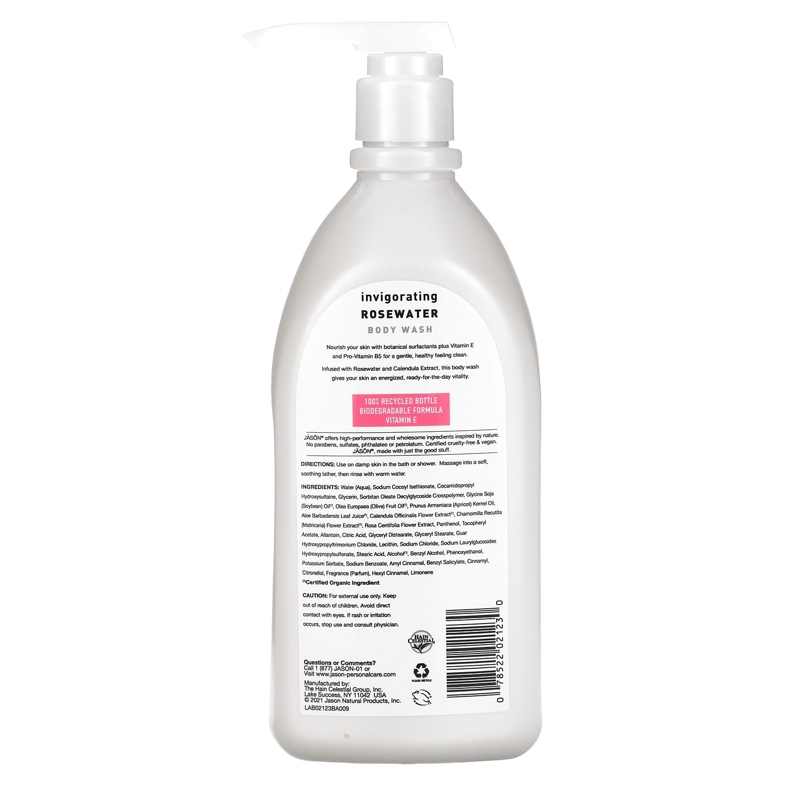 Jason, Satin Body Wash Glycerine Rose, 30 Oz UPC 078522021230 | HiLife Vitamins