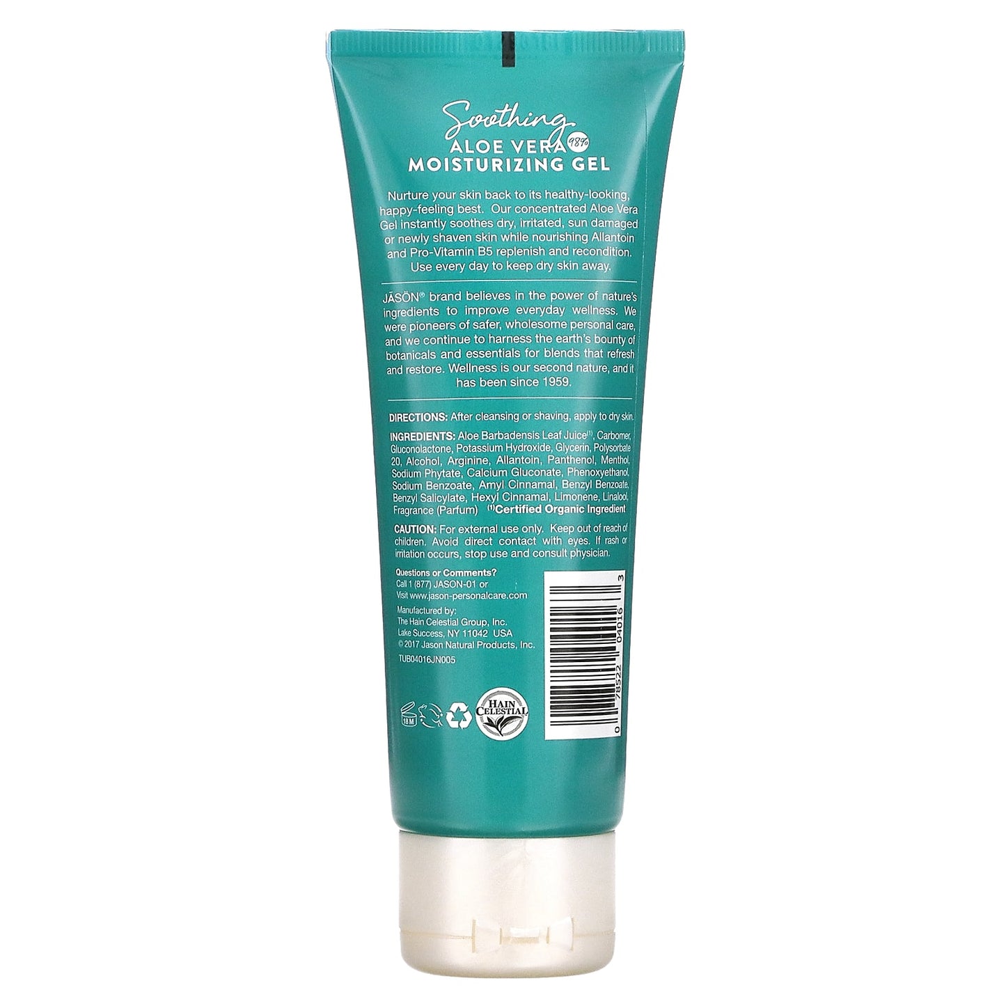 Jason, Aloe Vera Super Gel 98% Tube, 4 Oz UPC 078522040163 | Hilife Vitamins