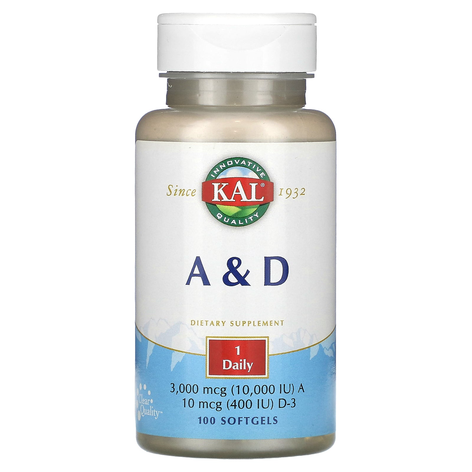 Kal, A & D, 100 Softgels UPC 021245060109 | HiLife Vitamins