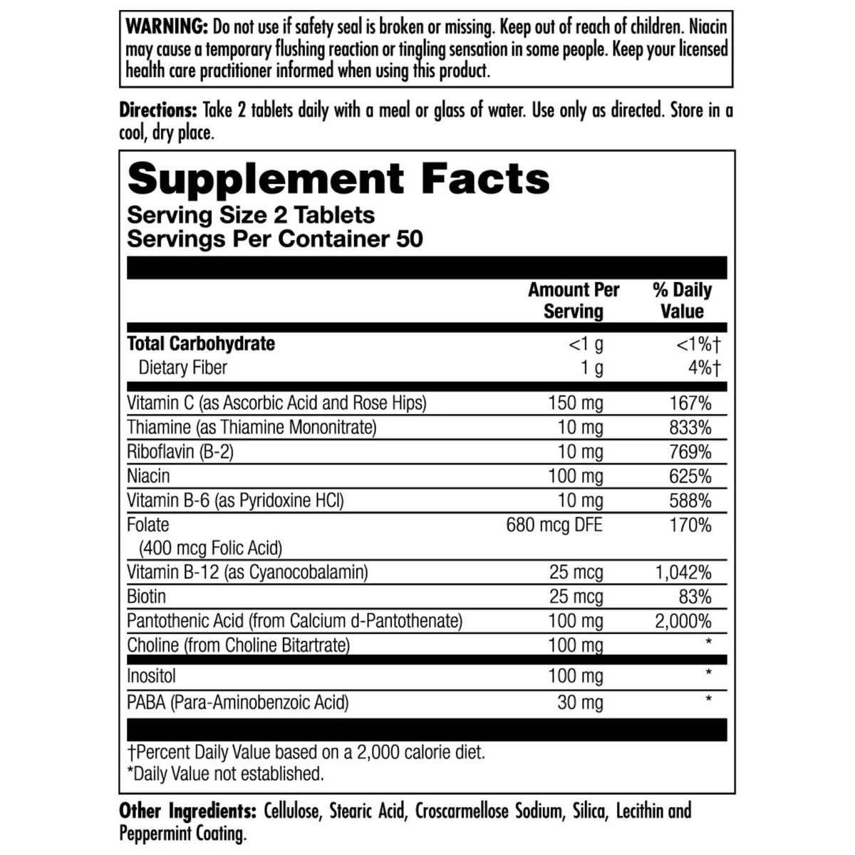 Kal, Stress B Complex, 100 Tablets UPC 021245100232 | Hilife Vitamins