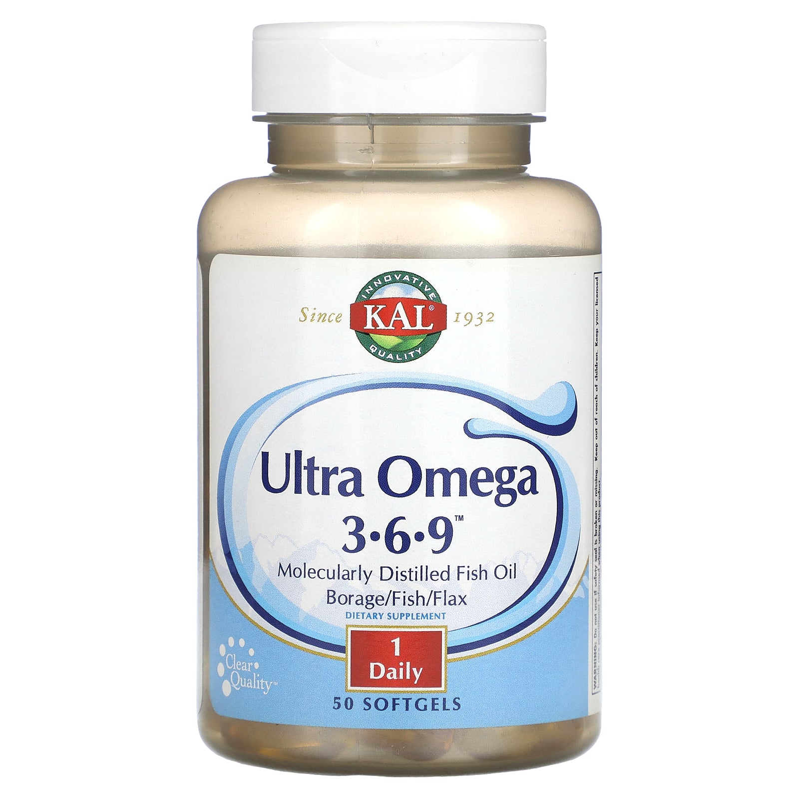 Kal, Ultra Omega 3-6-9, 50 Softgels UPC 021245103905 | HiLife Vitamins