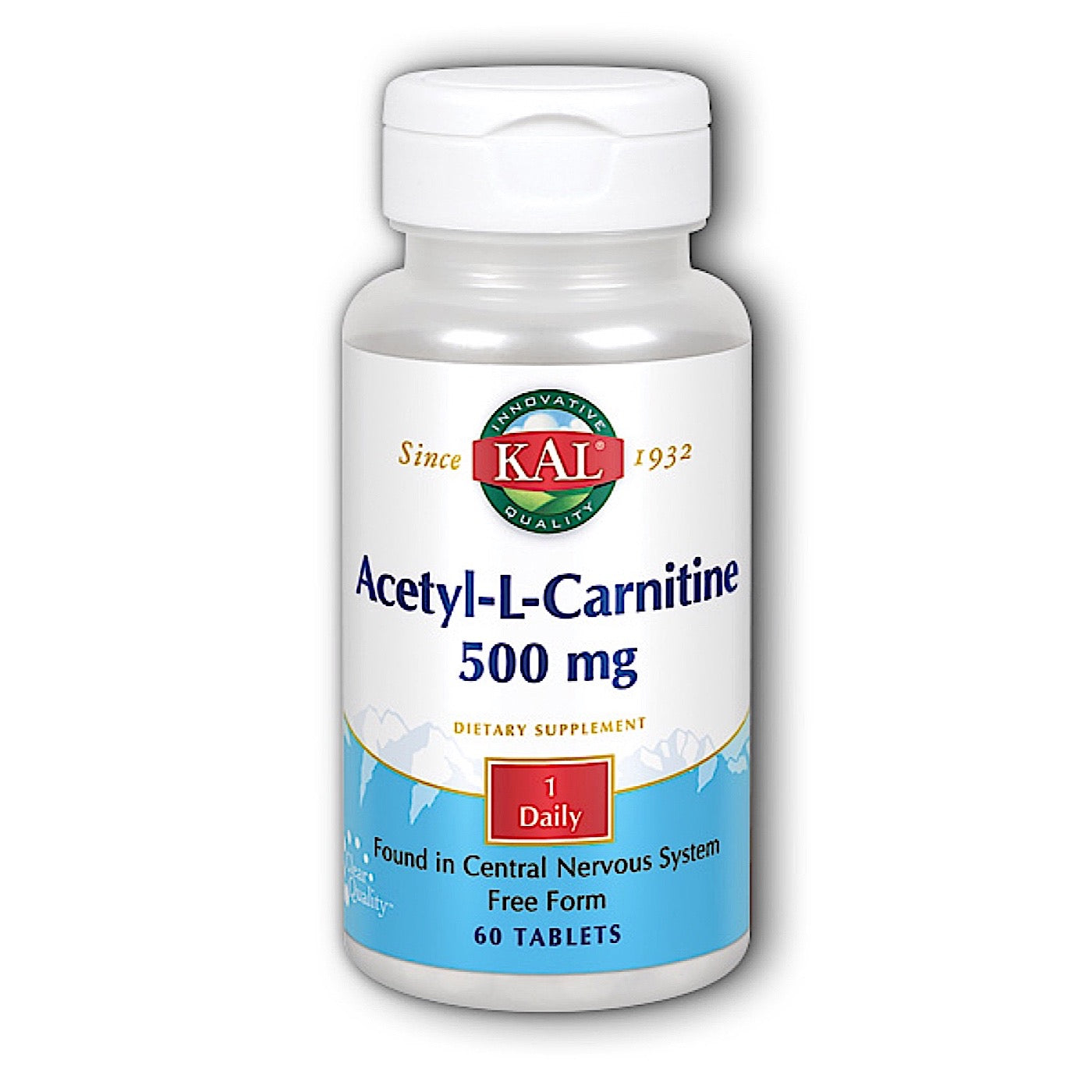Kal, Acetyl L-Carnitine 500mg, 60 Tablets UPC 021245104377 | HiLife Vitamins