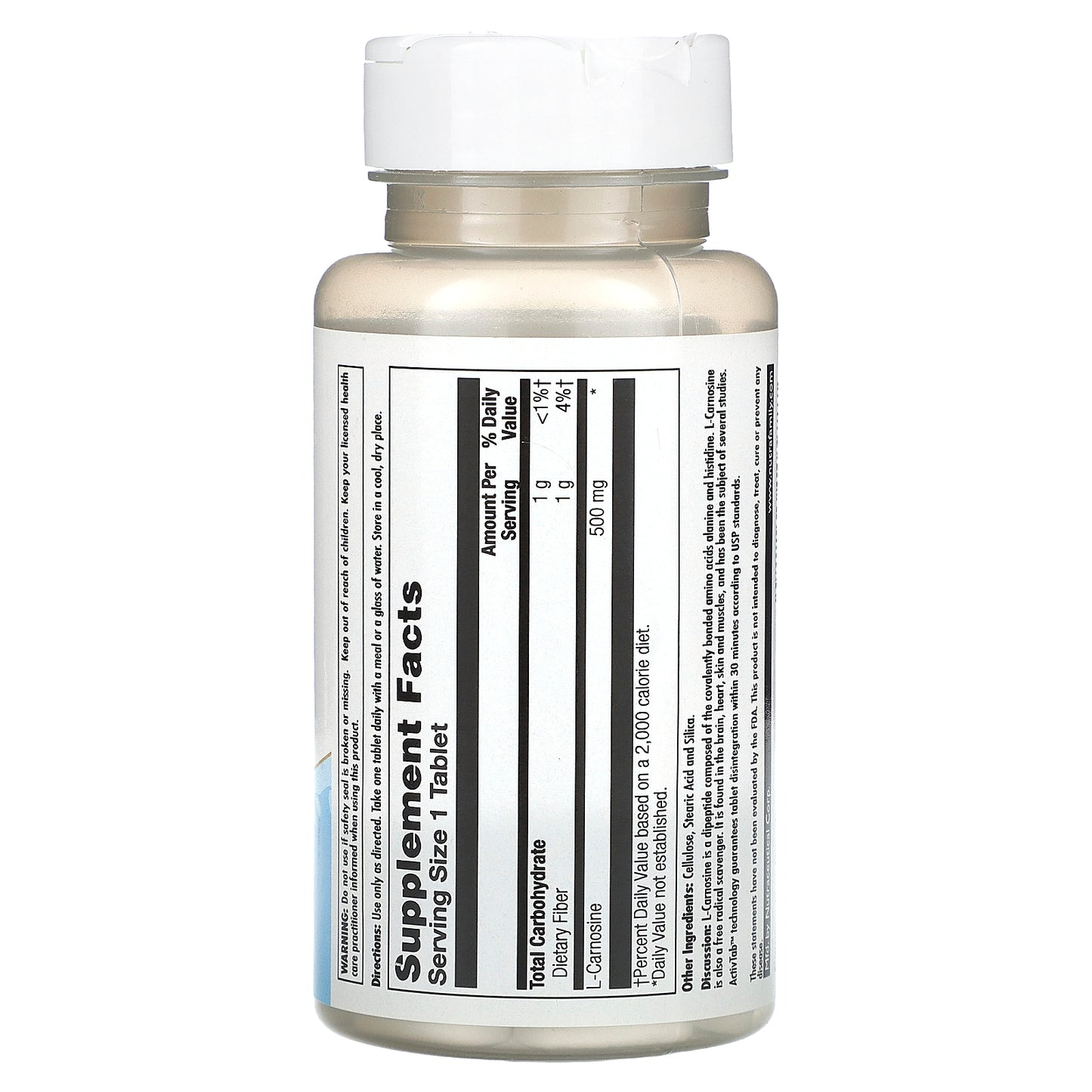 Kal, L-Carnosine, 500 mg, 30 Tablets UPC 021245105787 | HiLife Vitamins