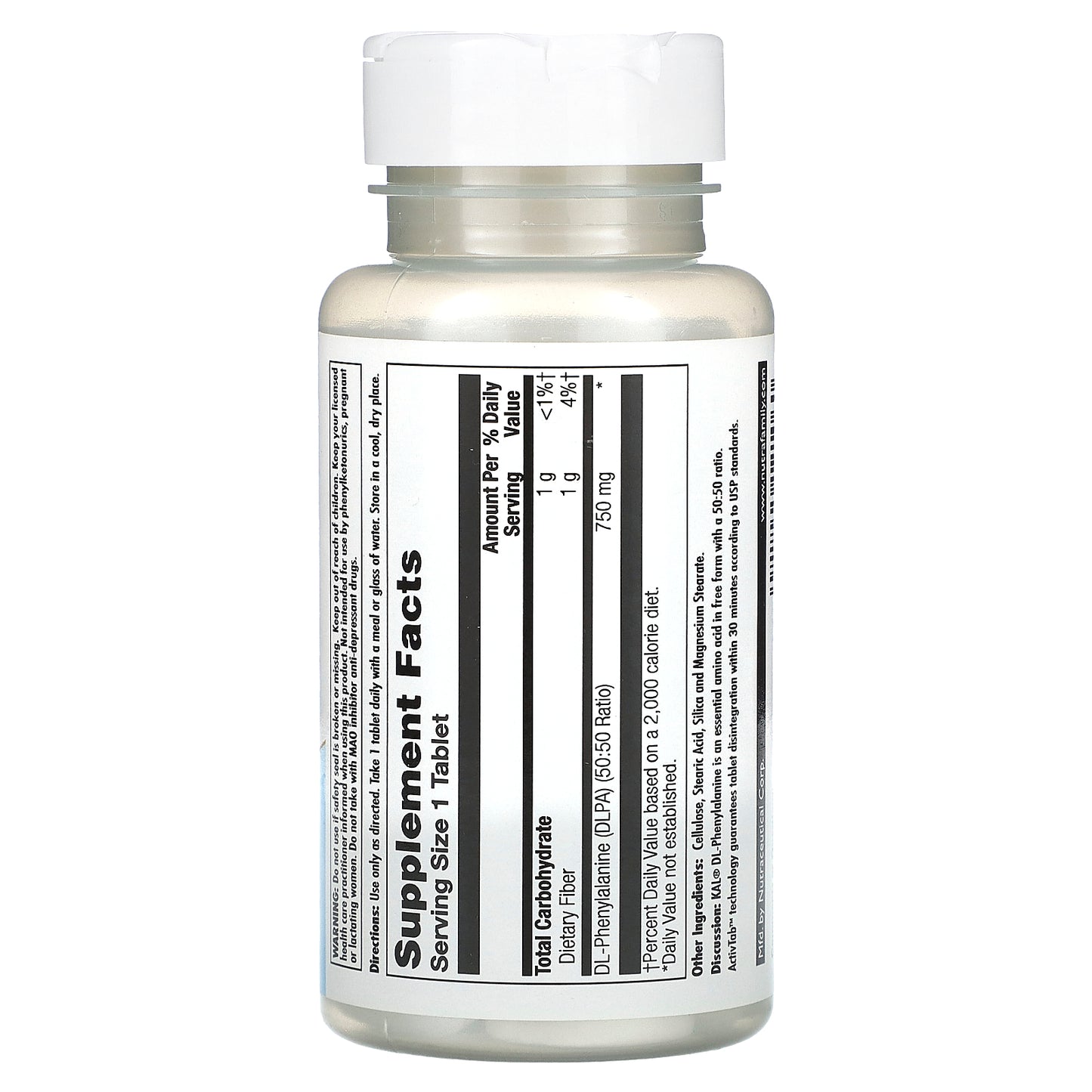 Kal, DLPA, 750 mg, 60 Tablets UPC 021245121060 | HiLife Vitamins