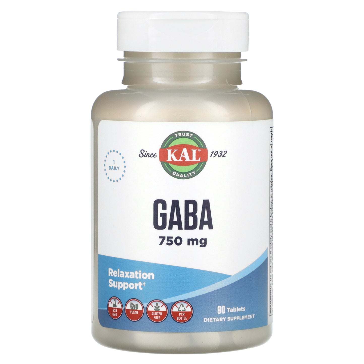 Kal, GABA, 750 mg, 90 Tablets UPC 021245121084 | HiLife Vitamins