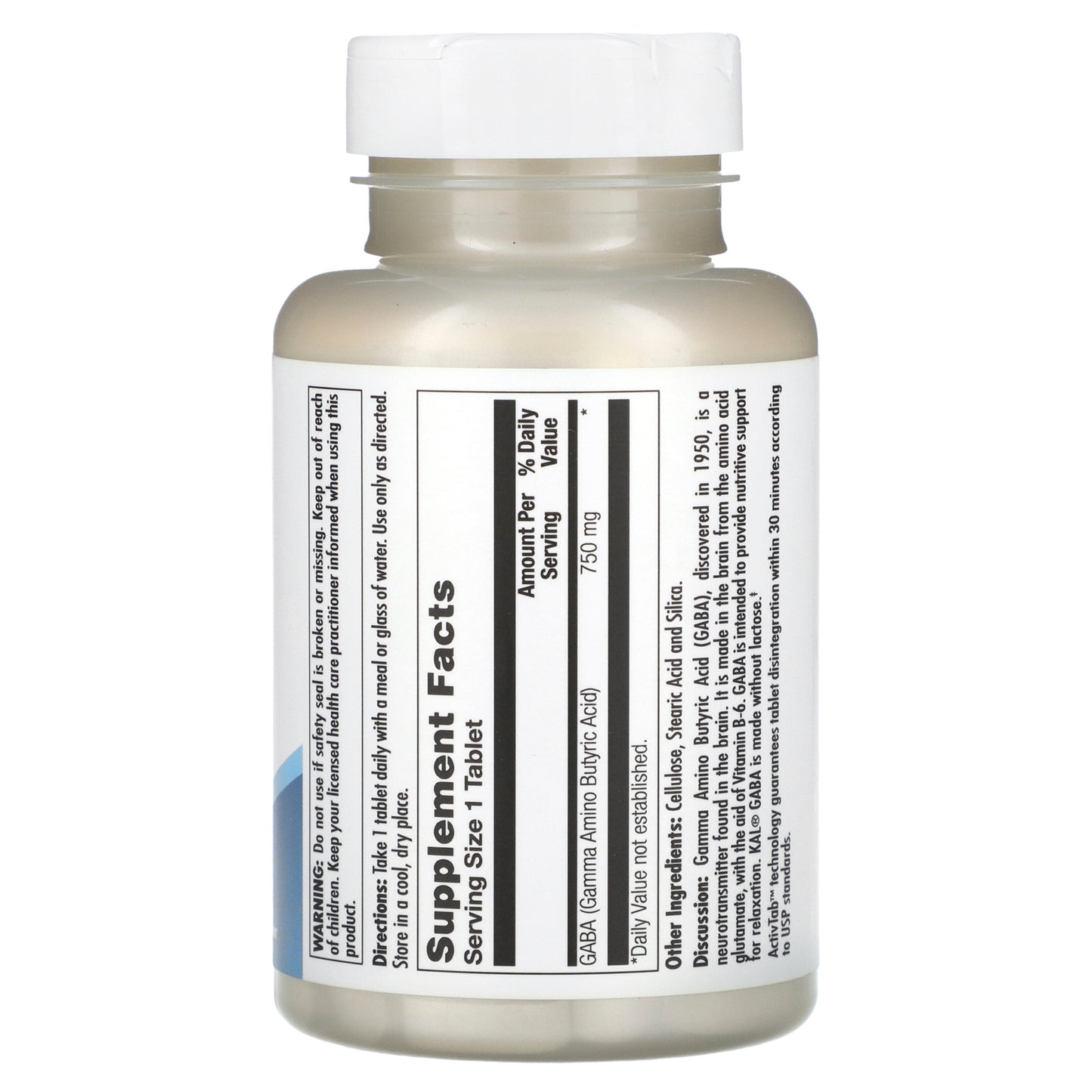 Kal, GABA, 750 mg, 90 Tablets UPC 021245121084 | HiLife Vitamins