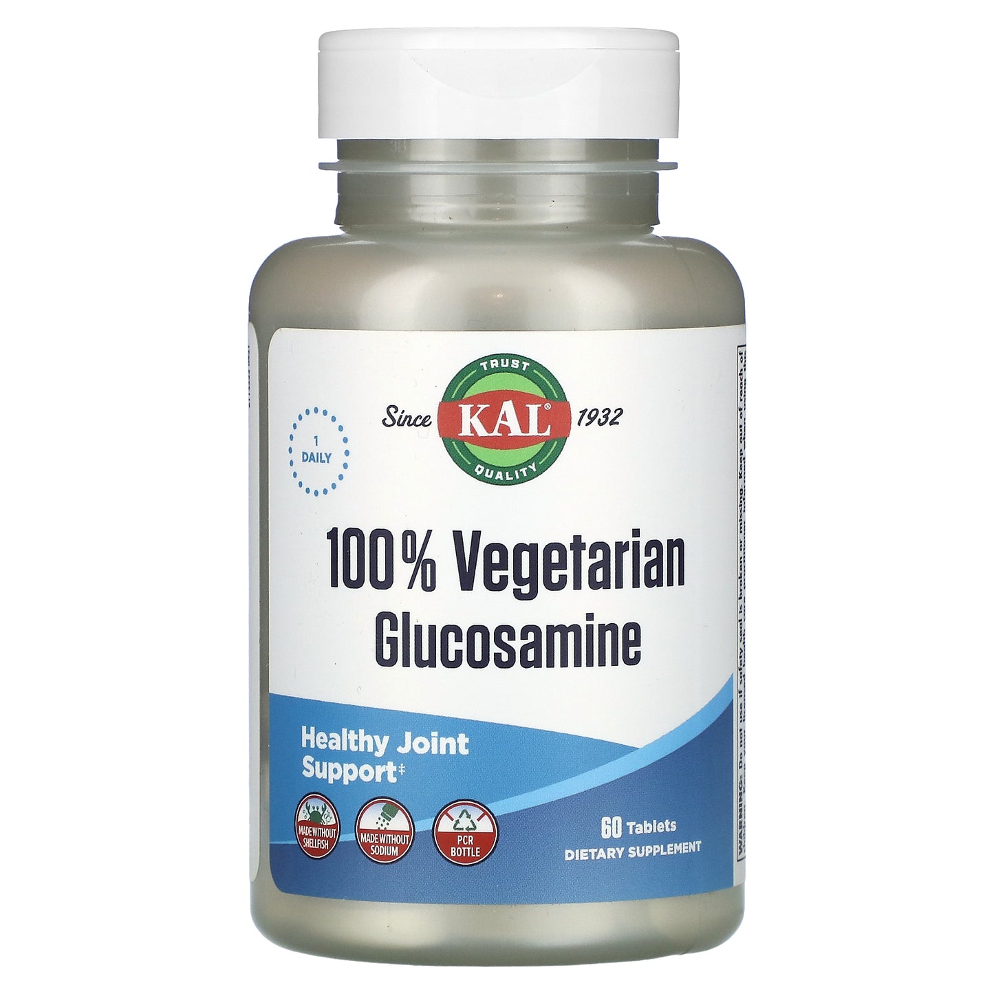 Kal, 100% Vegetarian Glucosamine, 60 Tablets UPC 021245127604 | HiLife Vitamins
