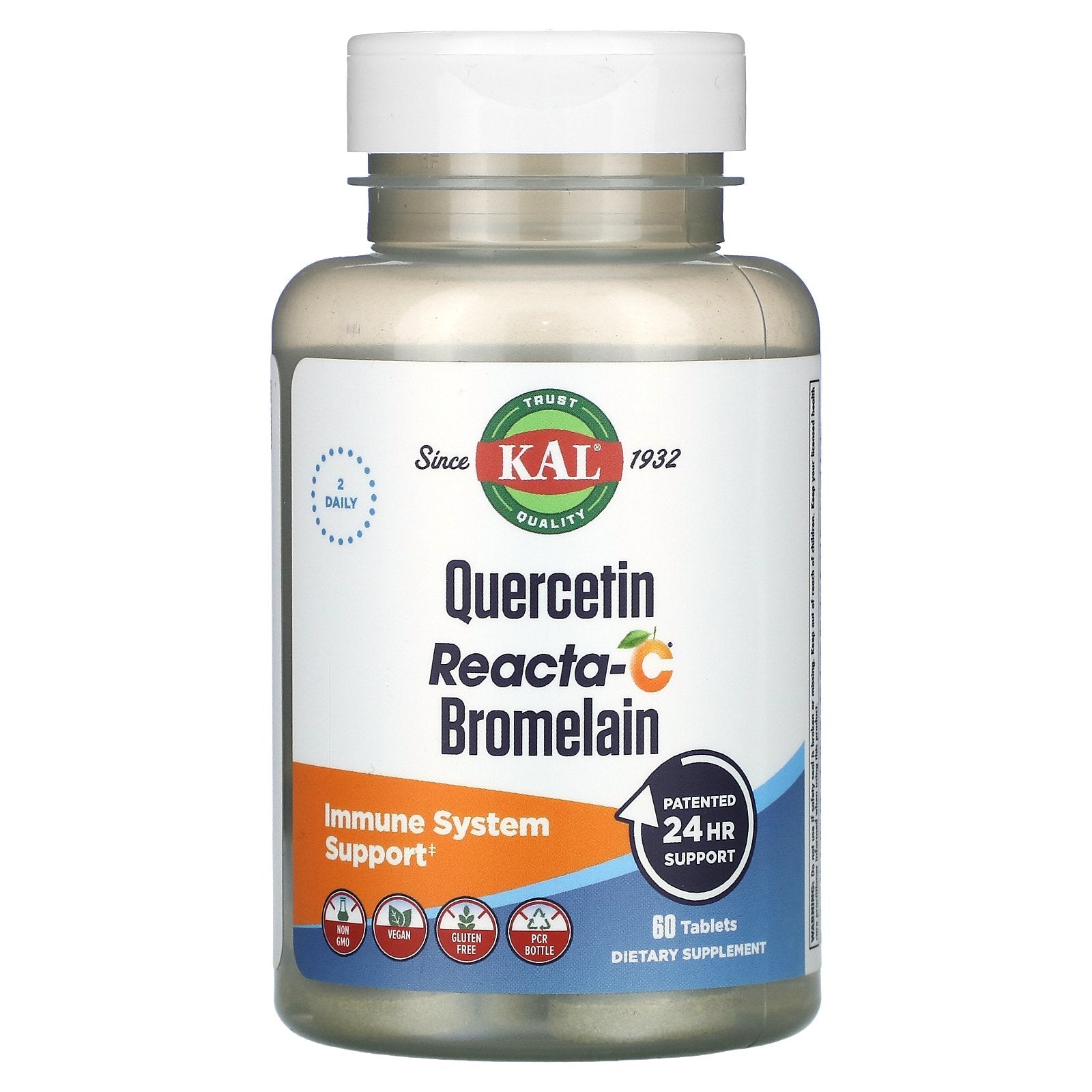 Kal, Quercetin Reacta-C Bromelain, 60 Tablets UPC 021245150626 | HiLife Vitamins