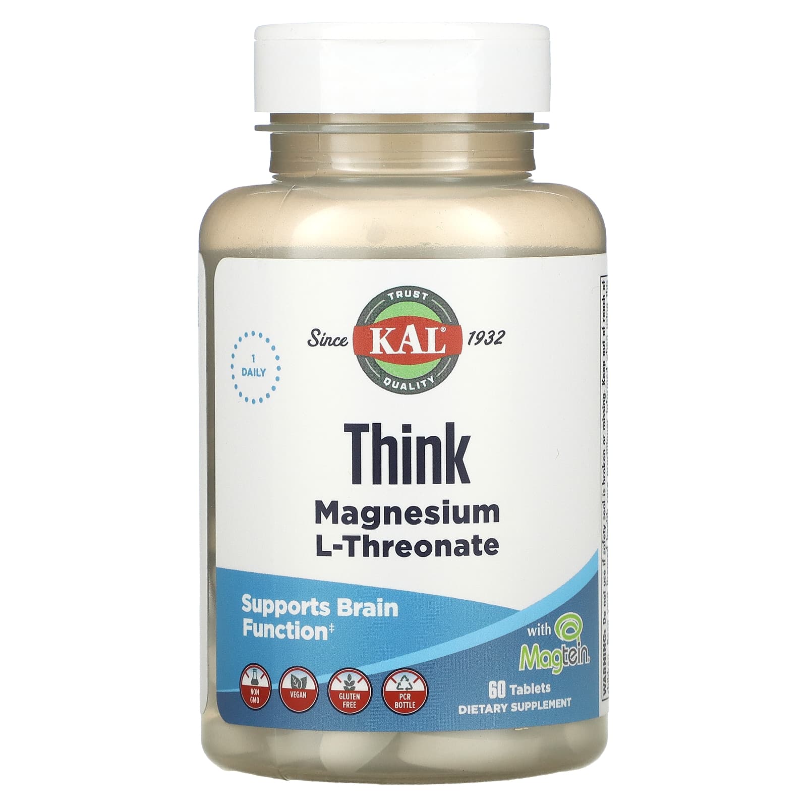 Kal, Think Magnesium L-Threonate, 60 Tablets UPC 021245271932 | HiLife Vitamins