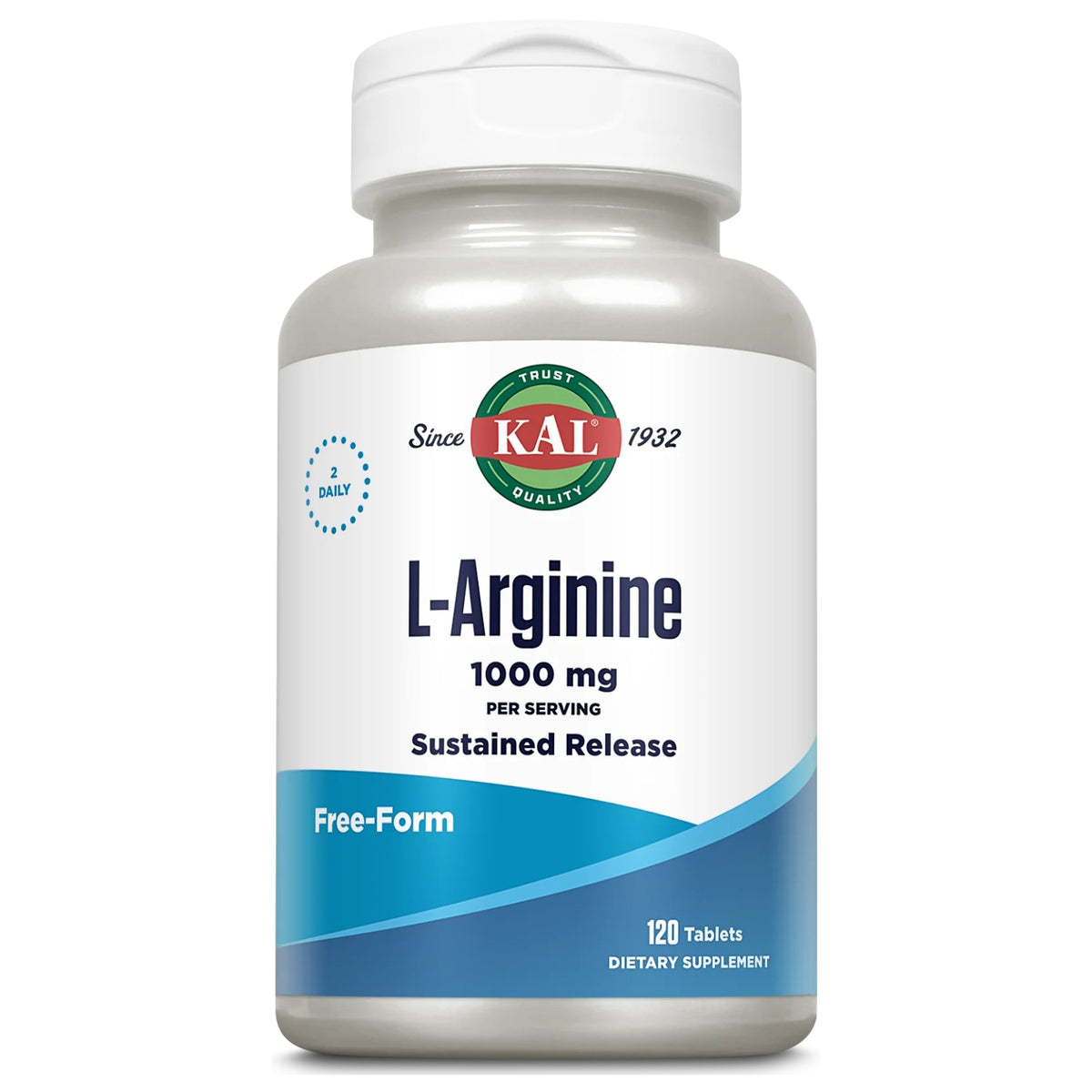Kal, L-Arginine, 1,000 mg, 120 Tablets UPC 021245278672 | Hilife Vitamins