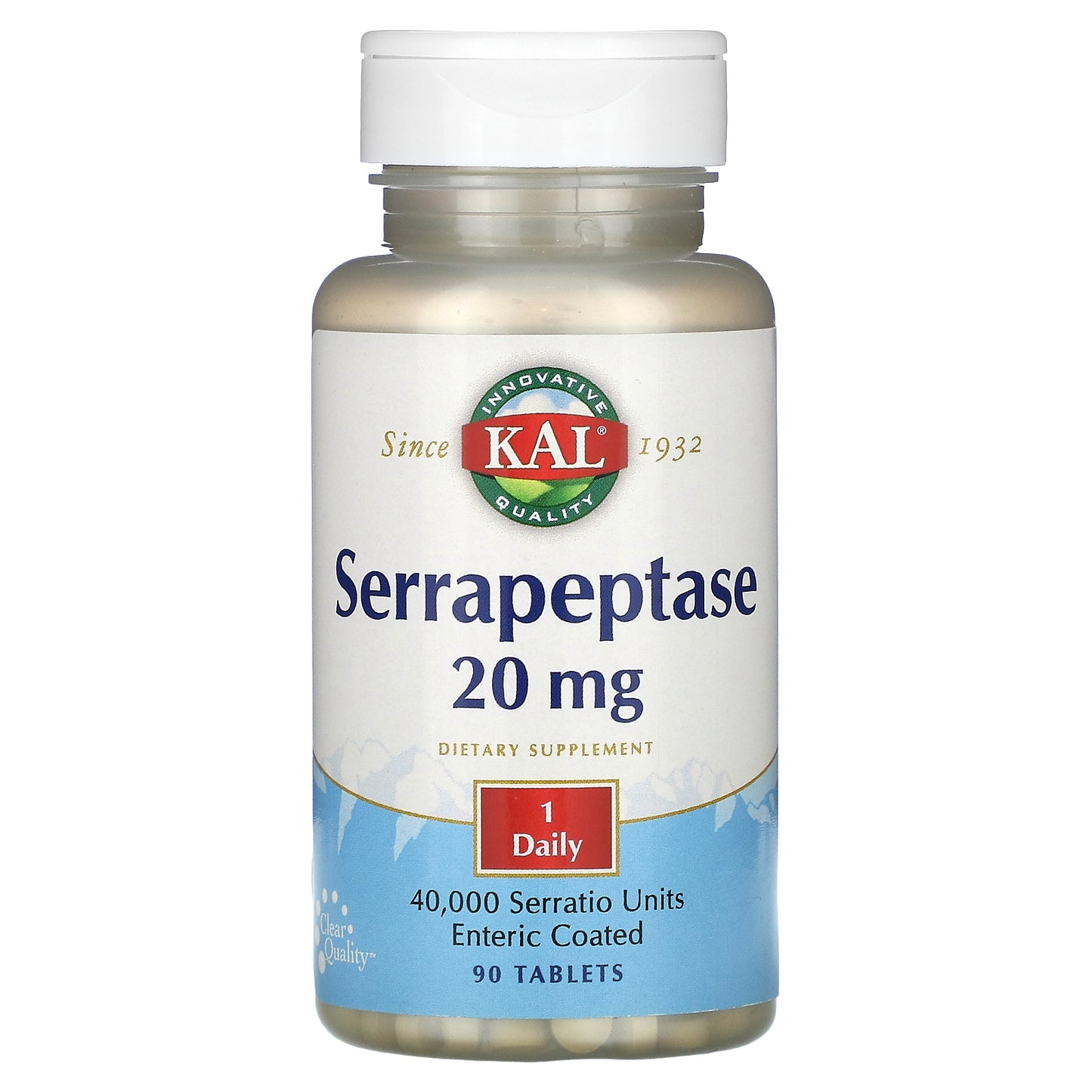 Kal, Serrapeptase, 20 mg, 90 Tablets UPC 021245286639 | HiLife Vitamins