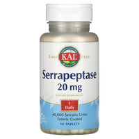 Kal, Serrapeptase, 20 mg, 90 Tablets UPC 021245286639 | HiLife Vitamins