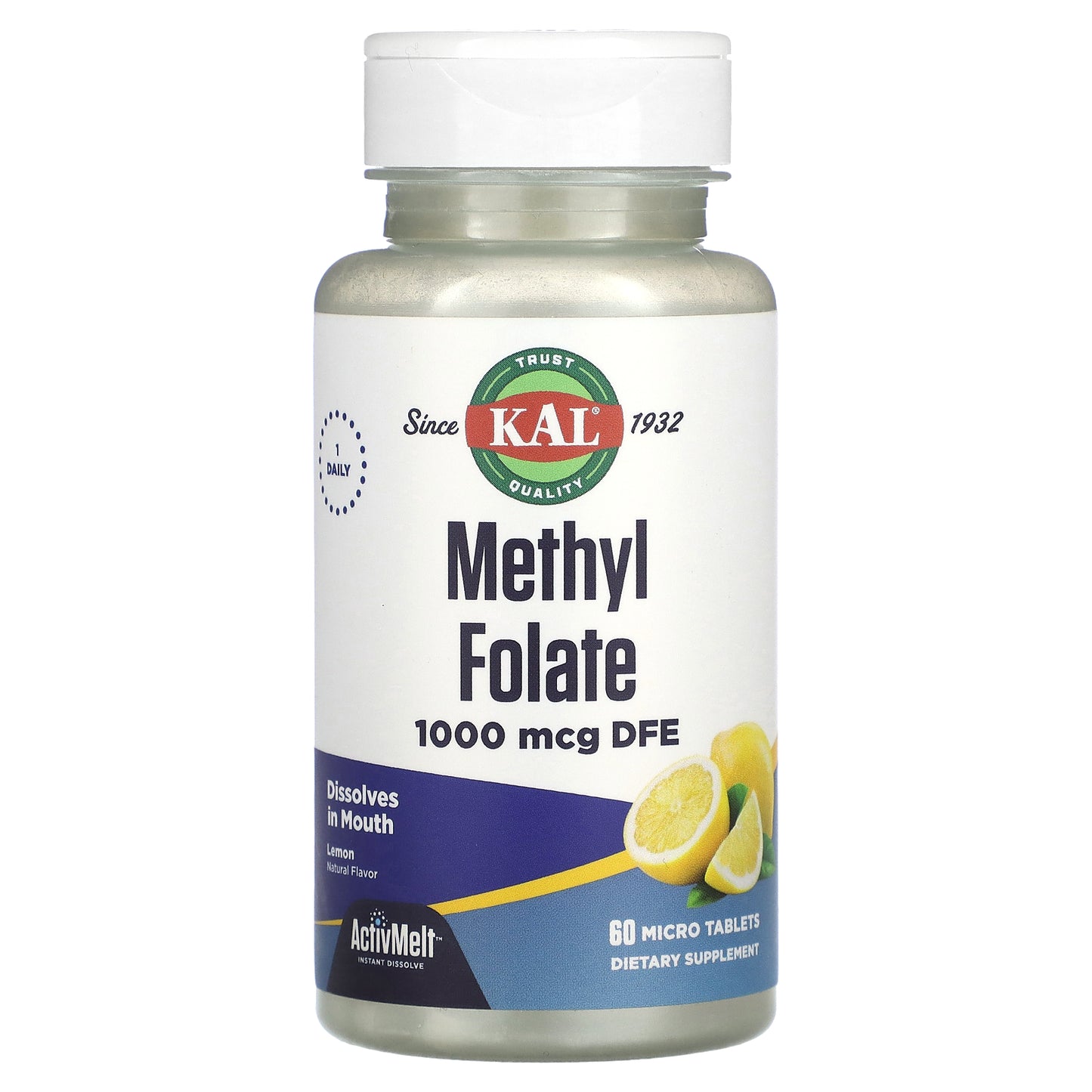 Kal, Methyl Folate, Lemon, 1,000 mcg DFE, 60 Lozenges UPC 021245332664 | HiLife Vitamins