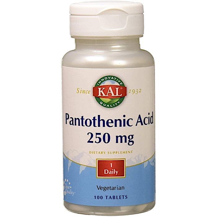 Kal, Pantothenic Acid 250 mg, 100 Tablets UPC 021245333005 | HiLife Vitamins