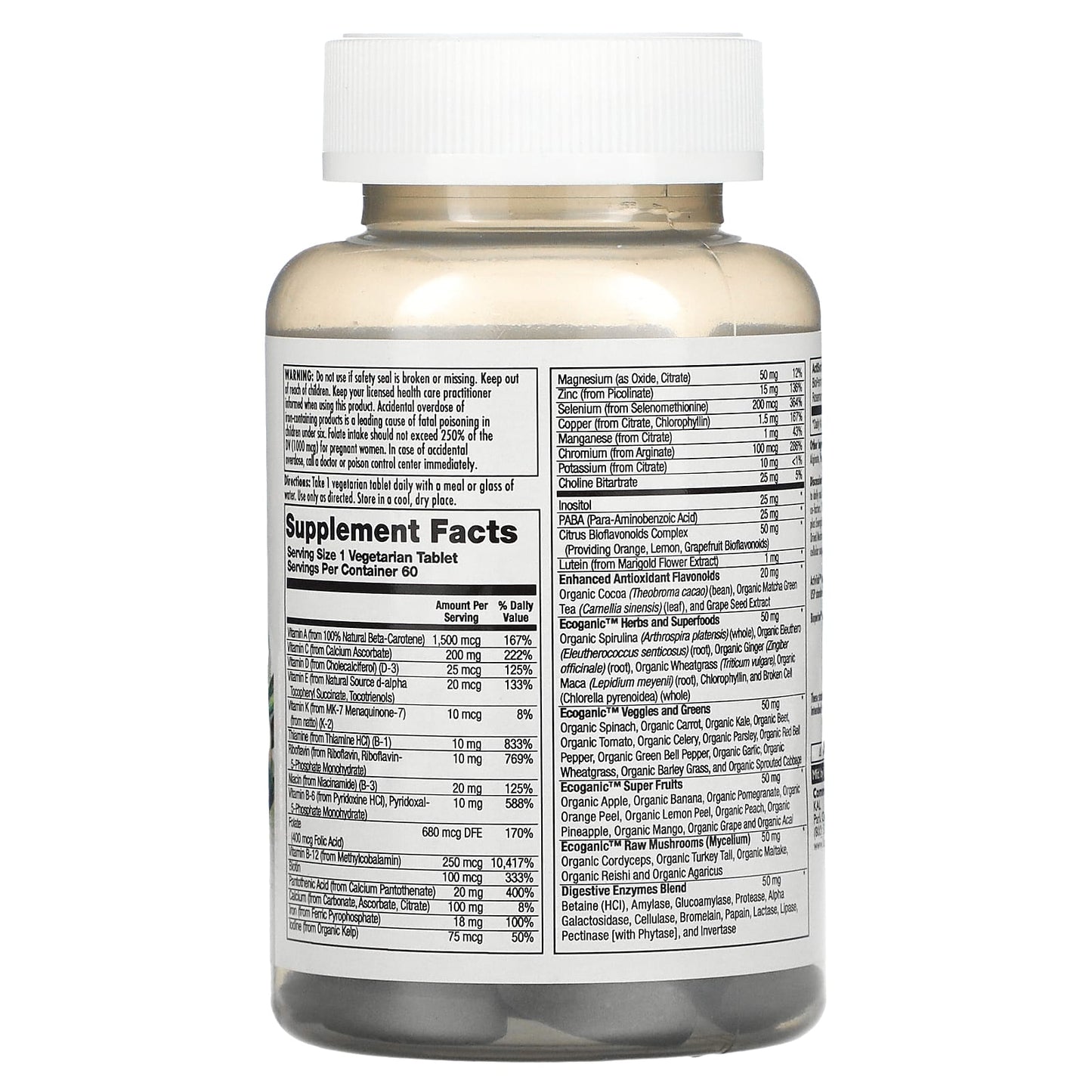 Kal, Enhanced Energy Once Daily, 60 Tablets UPC 021245388852 | HiLife Vitamins