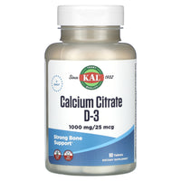 Kal, Calcium Citrate D-3, 90 Tablets UPC 021245405351 | HiLife Vitamins