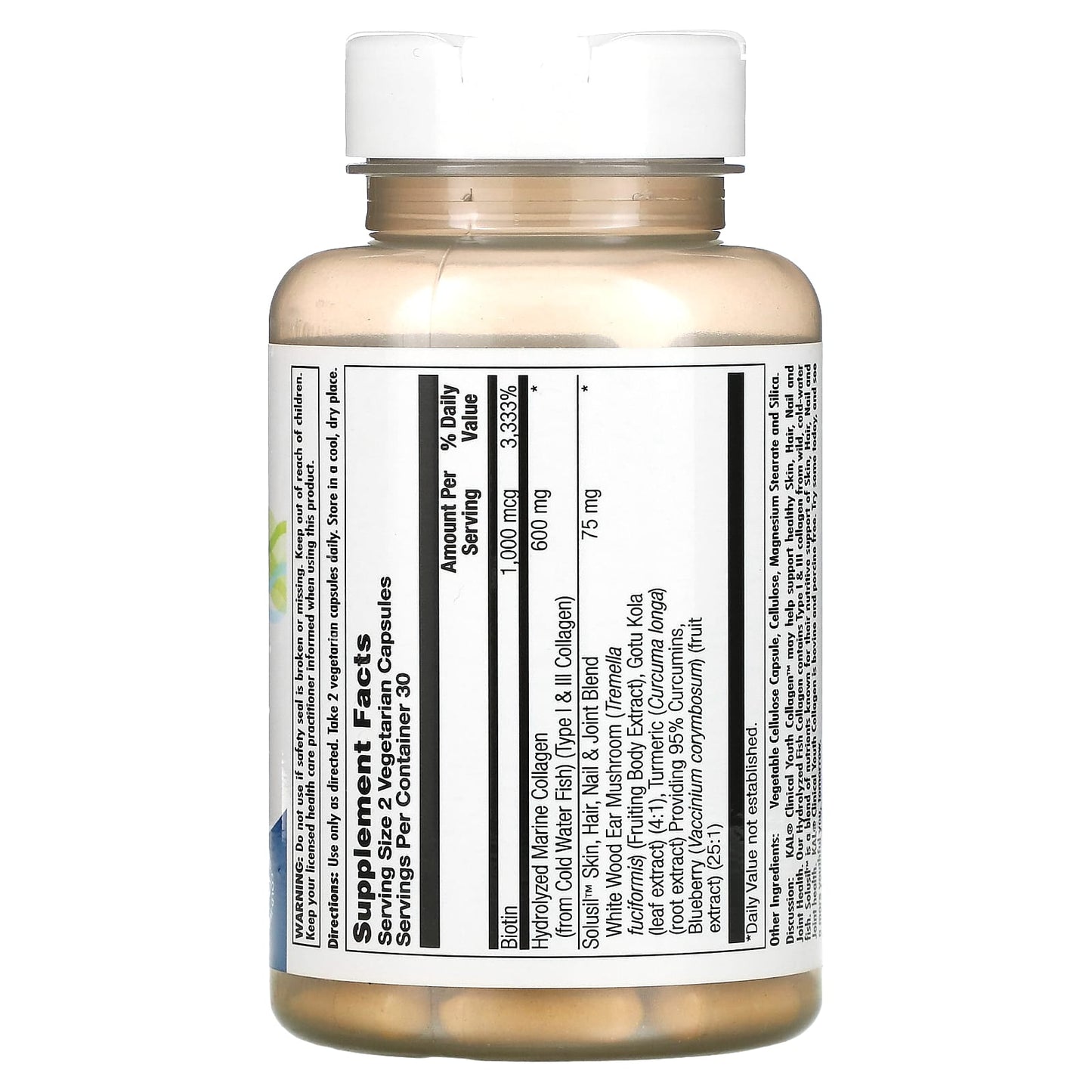 Kal, Collagen, Clinical Youth Type I & III, 60 Capsules UPC 021245406969 | HiLife Vitamins