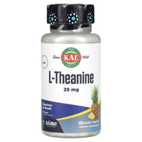 Kal, L-Theanine, Pineapple, 25 mg, 120 Lozenges UPC 021245407577 | HiLife Vitamins