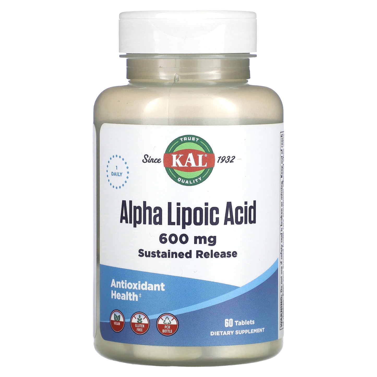 Kal, Alpha Lipoic Acid, 600 mg, 60 Tablets UPC 021245414858 | HiLife Vitamins