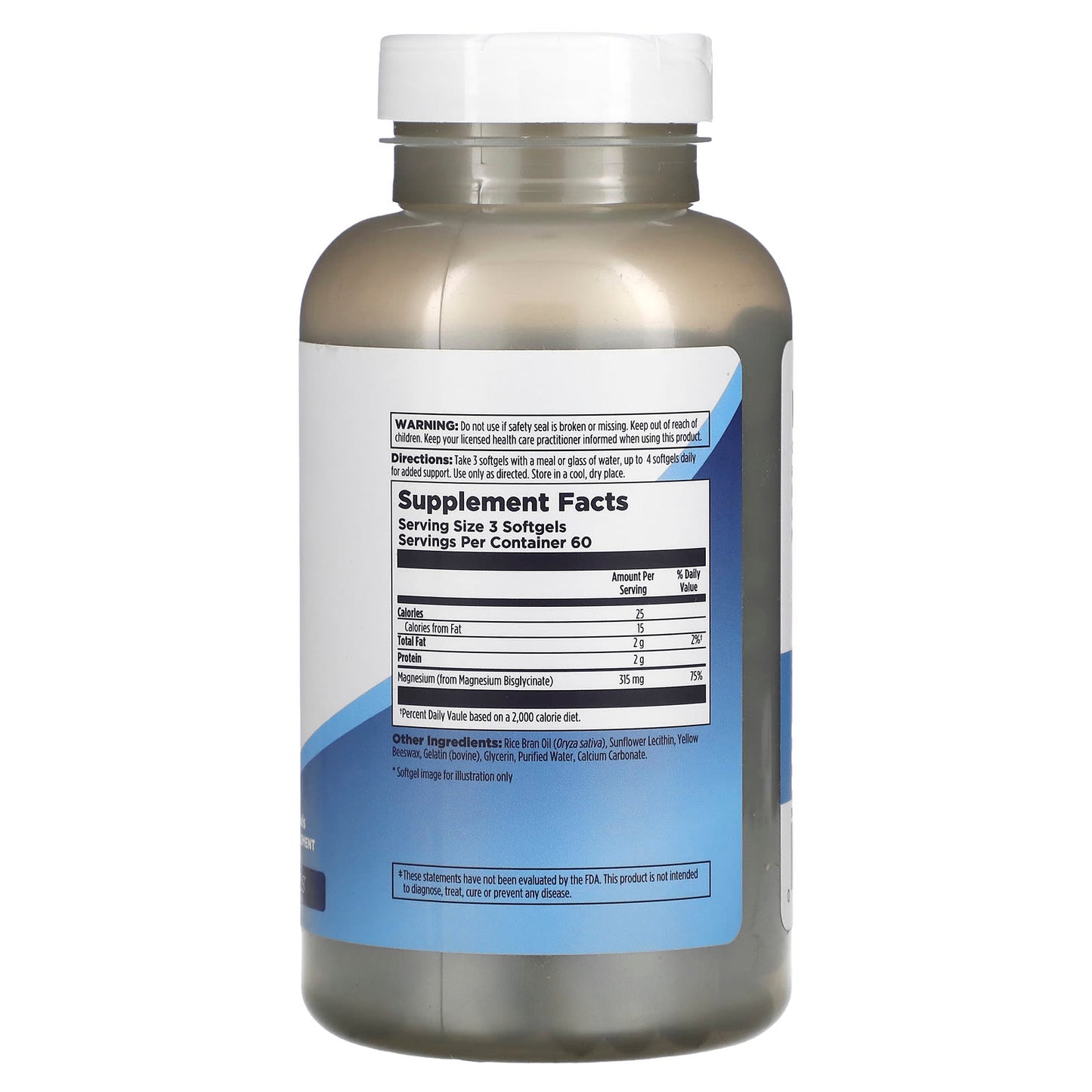 Kal, High Absorption Magnesium Glycinate, 180 Softgels - 021245428923 ...