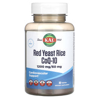 Kal, Red Yeast Rice, CoQ-10, 1,200 mg/ 60 mg, 30 Tablets UPC 021245485476 | HiLife Vitamins