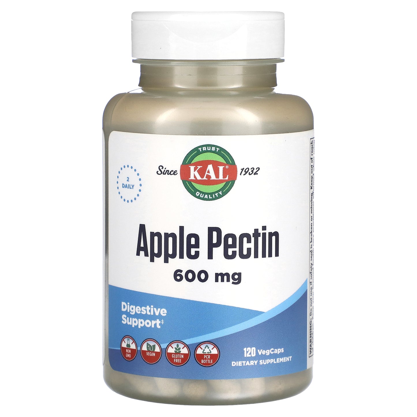 Kal, Apple Pectin, 600 mg, 120 Capsules UPC 021245515395 | HiLife Vitamins
