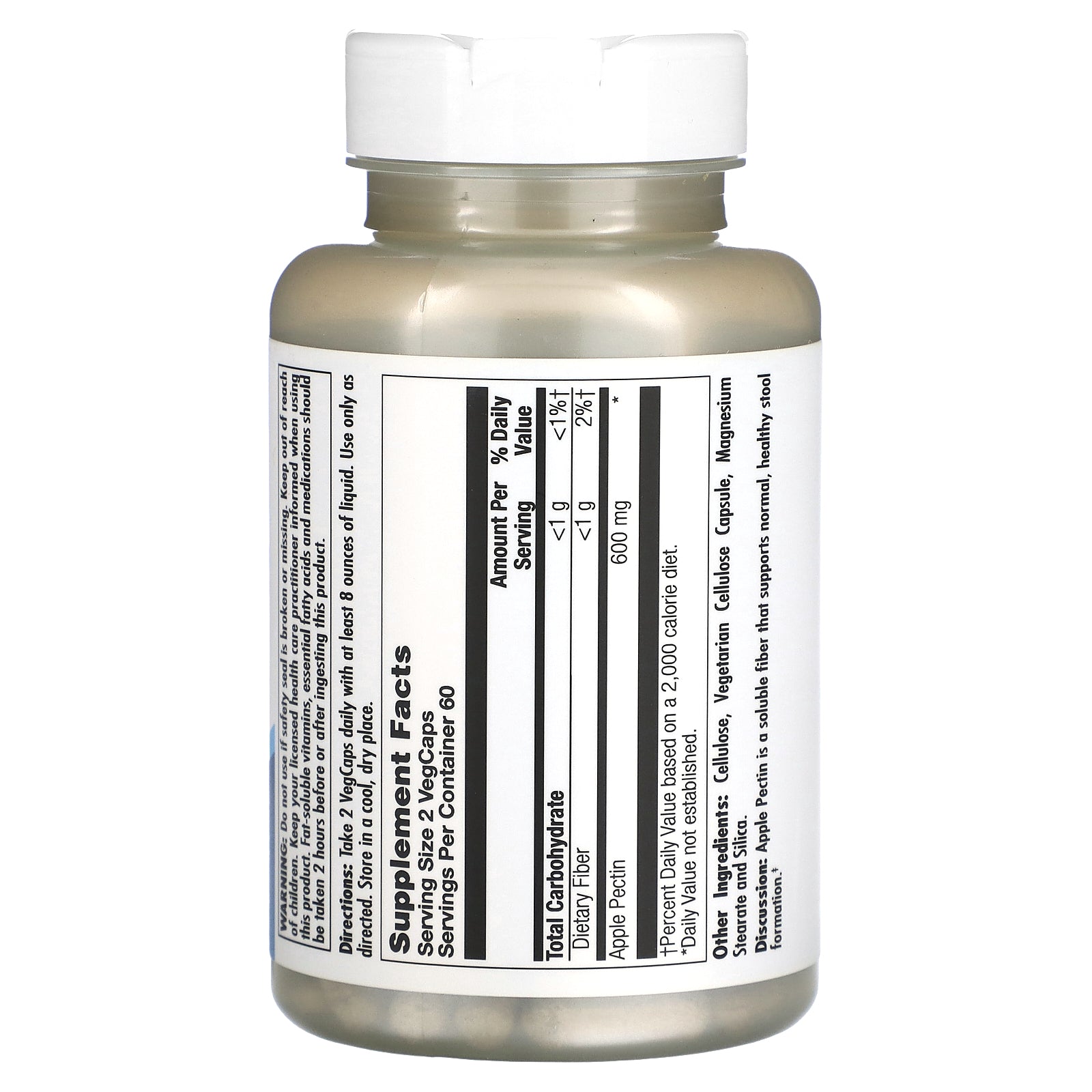 Kal, Apple Pectin, 600 mg, 120 Capsules UPC 021245515395 | HiLife Vitamins