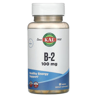 Kal, B-2, 100 mg, 60 Tablets UPC 021245524069 | HiLife Vitamins
