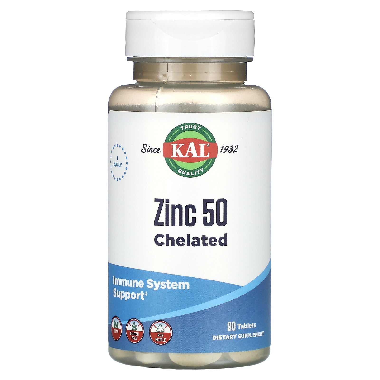 Kal, Zinc 50 Chelated, 90 Tablets UPC 021245526421 | HiLife Vitamins