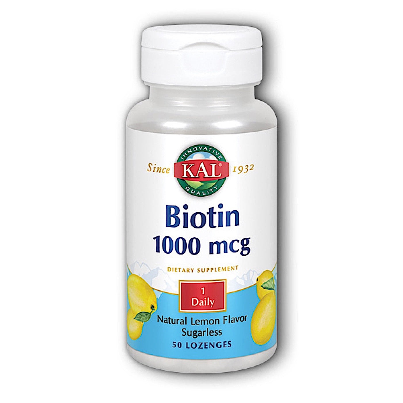 Kal, Biotin Lemon 1000mcg, 50 Lozenges UPC 021245536727 | HiLife Vitamins
