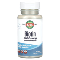 Kal, Biotin, Sustained Release, 5,000 mcg, 60 Tablets UPC 021245536758 | HiLife Vitamins