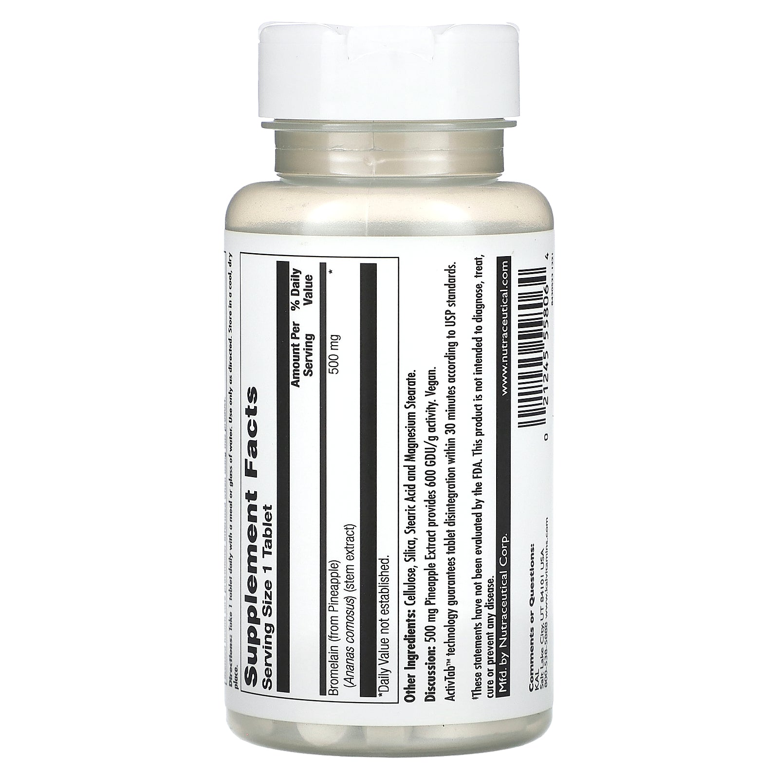 Kal, Bromelain, 500 mg, 60 Tablets UPC 021245558064 | HiLife Vitamins