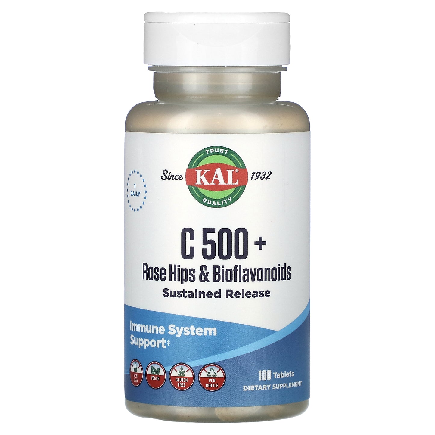 Kal, C 500 + Rose Hips & Bioflavonoids, 100 Tablets UPC 021245561569 | HiLife Vitamins